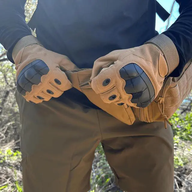 Alt view image 4 of 7 - JupiterGear Airsoft Gloves for Outdoor Sports, Paintball, and Motorcycling with Touchscreen Fingertip Capability Large Tan