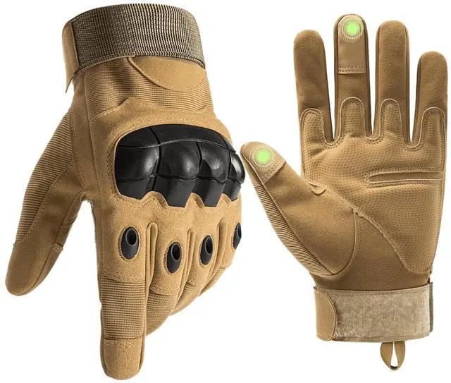 Alt view image 2 of 7 - JupiterGear Airsoft Gloves for Outdoor Sports, Paintball, and Motorcycling with Touchscreen Fingertip Capability Large Tan