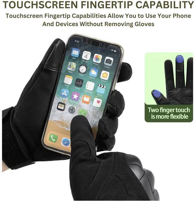 Alt view image 4 of 7 - JupiterGear Airsoft Gloves for Outdoor Sports, Paintball, and Motorcycling with Touchscreen Fingertip Capability X-Large Black