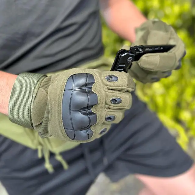 Alt view image 4 of 7 - JupiterGear Airsoft Gloves for Outdoor Sports, Paintball, and Motorcycling with Touchscreen Fingertip Capability X-Large Green