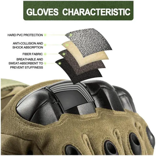 Alt view image 7 of 7 - JupiterGear Airsoft Gloves for Outdoor Sports, Paintball, and Motorcycling with Touchscreen Fingertip Capability X-Large Green