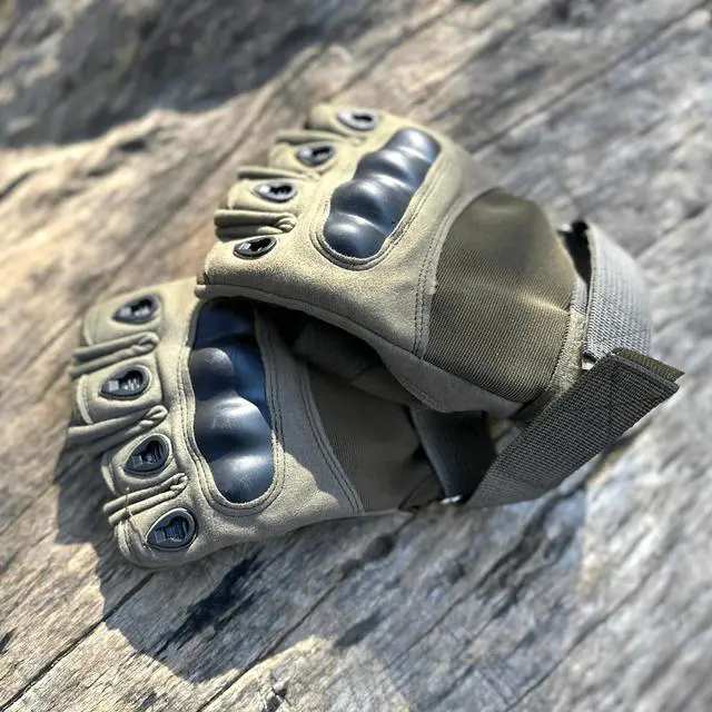 Alt view image 7 of 7 - JupiterGear Fingerless Airsoft Gloves for Outdoor Sports, Paintball, and Motorcycling Medium Green