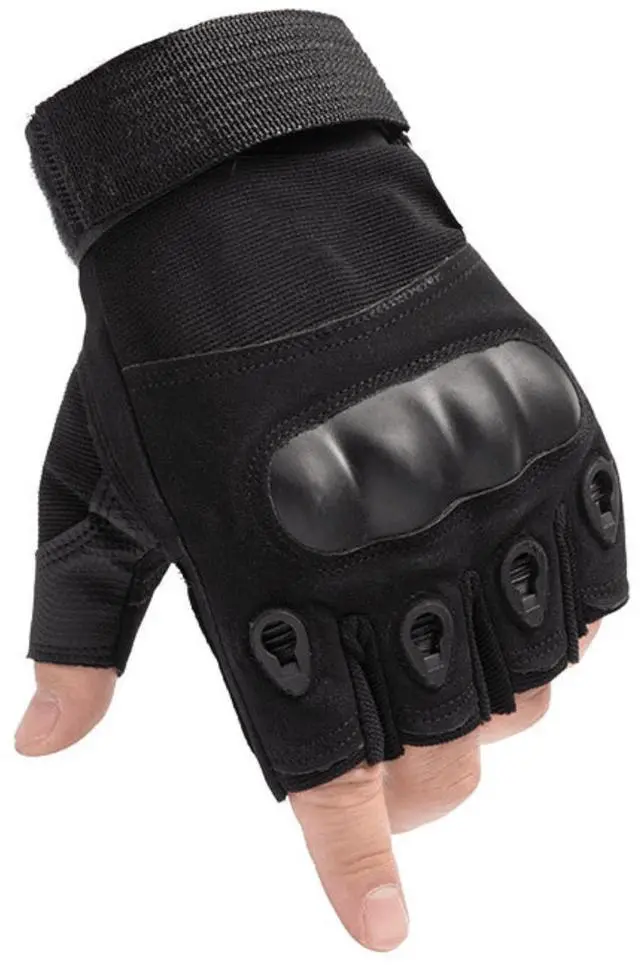 Alt view image 2 of 7 - JupiterGear Fingerless Airsoft Gloves for Outdoor Sports, Paintball, and Motorcycling Large Black