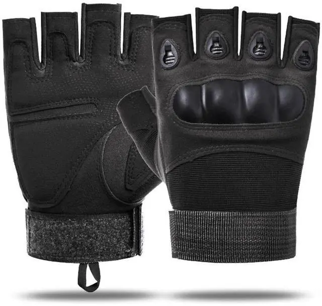 Main image of JupiterGear Fingerless Airsoft Gloves for Outdoor Sports, Paintball, and Motorcycling Large Black