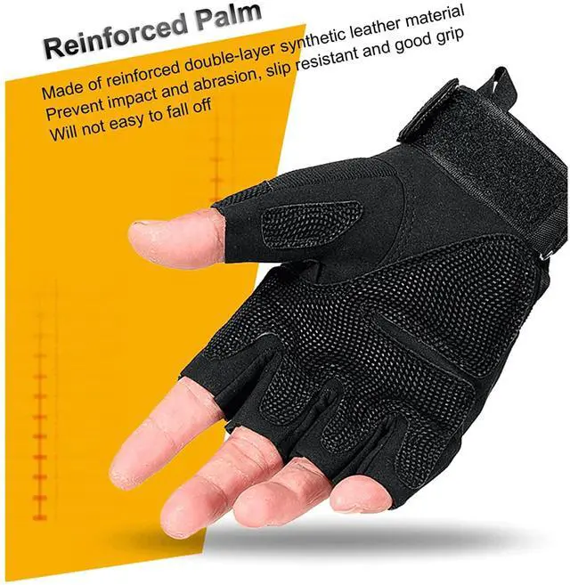 Alt view image 6 of 7 - JupiterGear Fingerless Airsoft Gloves for Outdoor Sports, Paintball, and Motorcycling Large Black