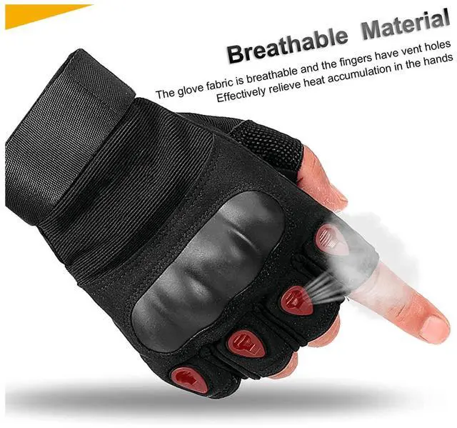 Alt view image 5 of 7 - JupiterGear Fingerless Airsoft Gloves for Outdoor Sports, Paintball, and Motorcycling Large Black