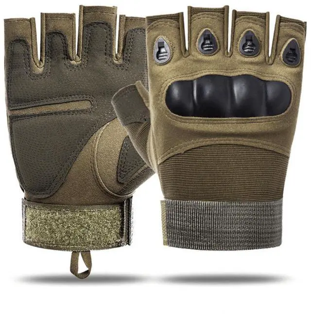 Main image of JupiterGear Fingerless Airsoft Gloves for Outdoor Sports, Paintball, and Motorcycling Large Green