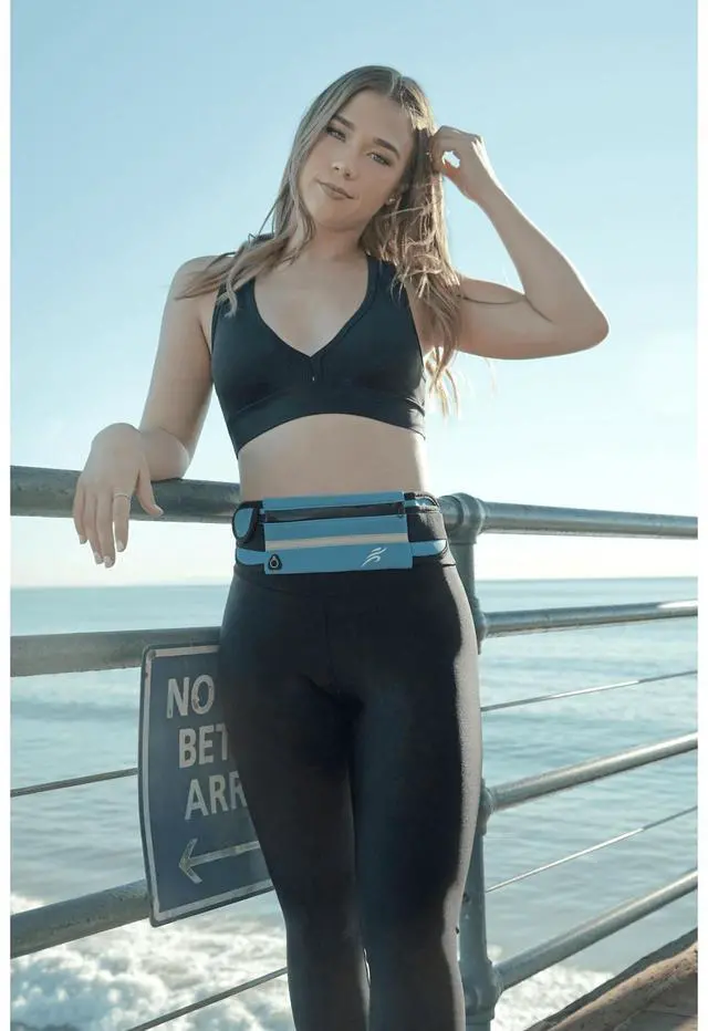 Alt view image 4 of 5 - JupiterGear Sports Running Belt and Travel Fanny Pack for Jogging, Cycling and Outdoors with Water Resistant Pockets Dark Blue