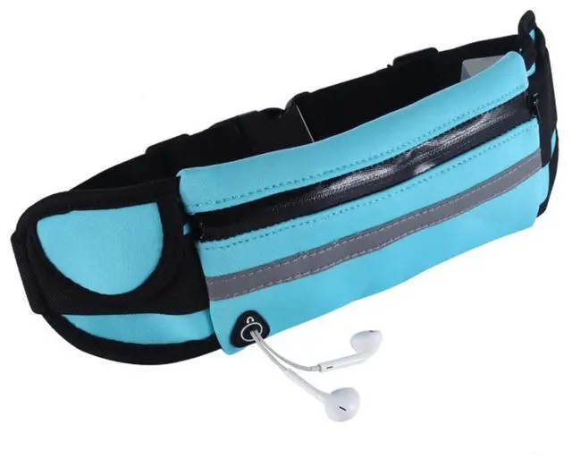Alt view image 3 of 7 - JupiterGear Sports Running Belt and Travel Fanny Pack for Jogging, Cycling and Outdoors with Water Resistant Pockets Sky Blue