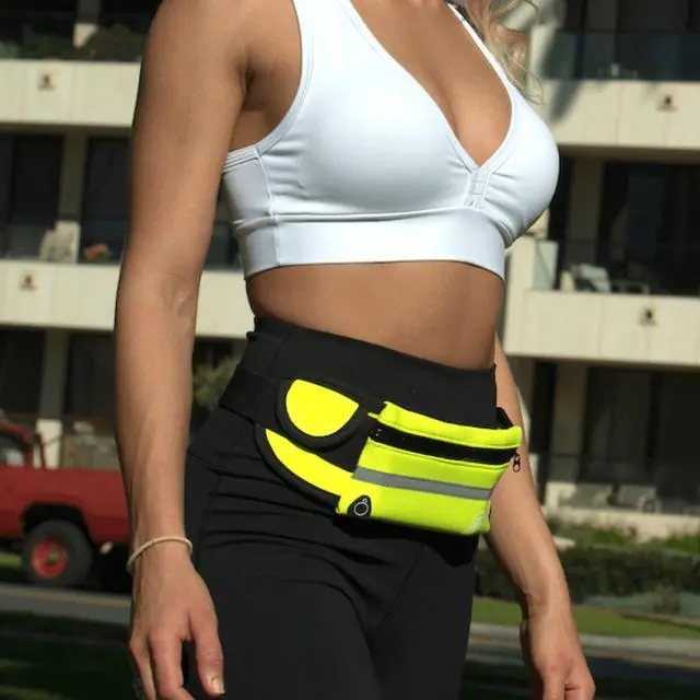 Alt view image 3 of 3 - JupiterGear Sports Running Belt and Travel Fanny Pack for Jogging, Cycling and Outdoors with Water Resistant Pockets Yellow