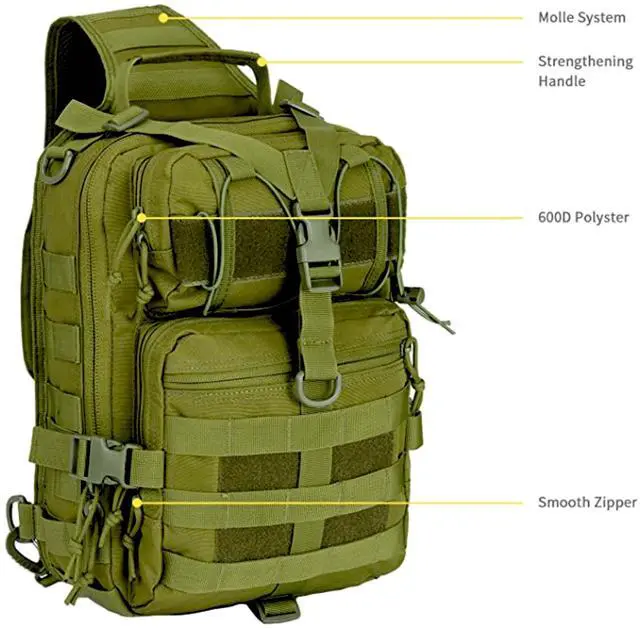 Alt view image 2 of 6 - JupiterGear Sling Backpack 15L Shoulder Bag Molle Outdoor Daypack Backpack with Adjustable Strap