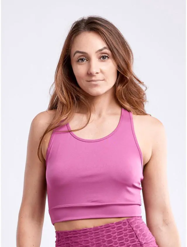 Alt view image 2 of 7 - JupiterGear Racerback Lightweight Training Crop Tank Top L - XL Pink