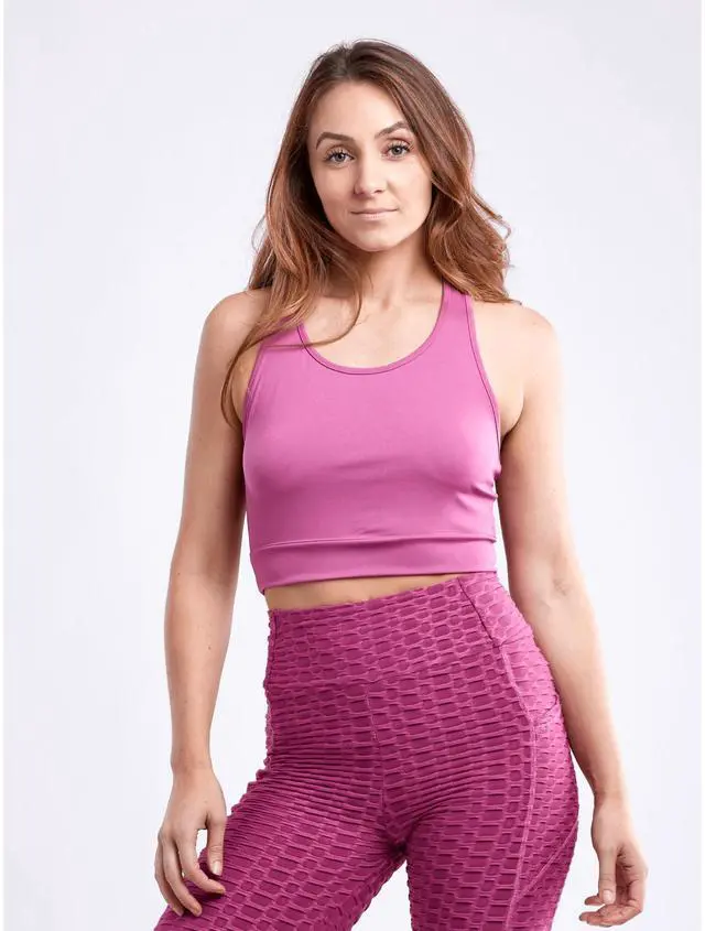 Alt view image 3 of 7 - JupiterGear Racerback Lightweight Training Crop Tank Top L - XL Pink