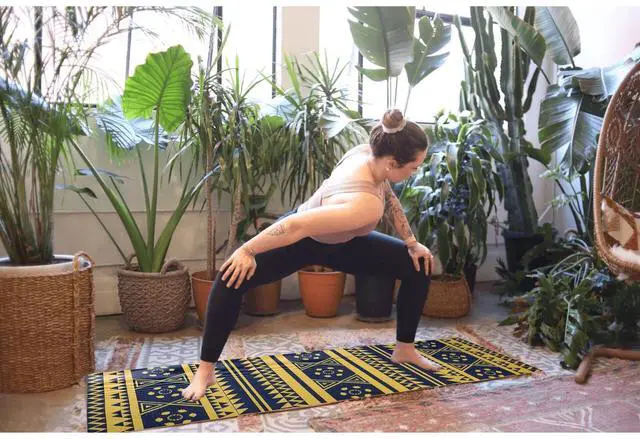 Alt view image 5 of 5 - Maji Sports Printed PVC Yoga Mat, Yellow