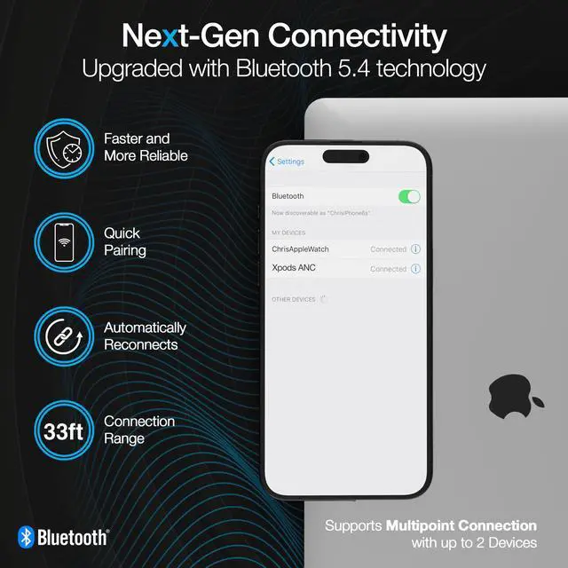 Alt view image 4 of 7 - Naztech Xpods ANC Active Noise Cancelling True Wireless Earbuds with Wireless Charging Case