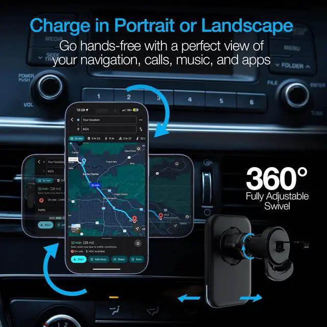 Alt view image 4 of 7 - Naztech MagLock CAR 15W Magnetic Wireless Fast Charging Vent Mount with Qi2