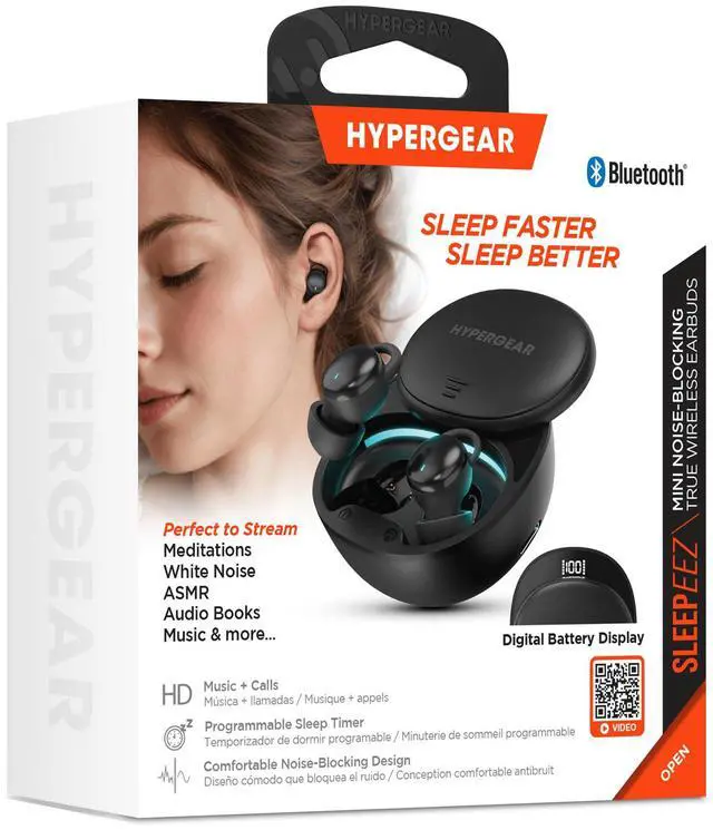 Alt view image 7 of 7 - HyperGear SleepEEZ Mini Noise-Blocking True Wireless Earbuds for Sleeping