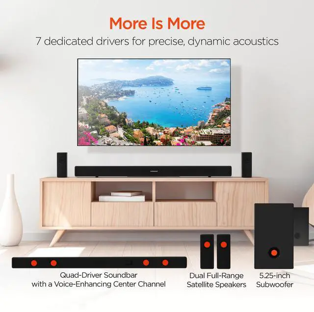 Alt view image 4 of 7 - HyperGear SB51a 5.1 Home Theater Surround Sound System