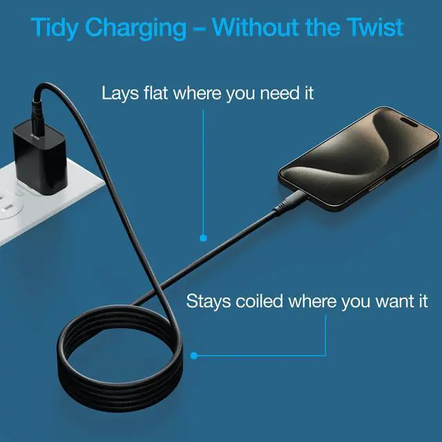 Alt view image 4 of 7 - Naztech REcoil USB-C to USB-C Magnetic Cable 6ft