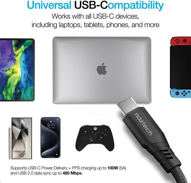 Alt view image 7 of 7 - Naztech REcoil USB-C to USB-C Magnetic Cable 6ft