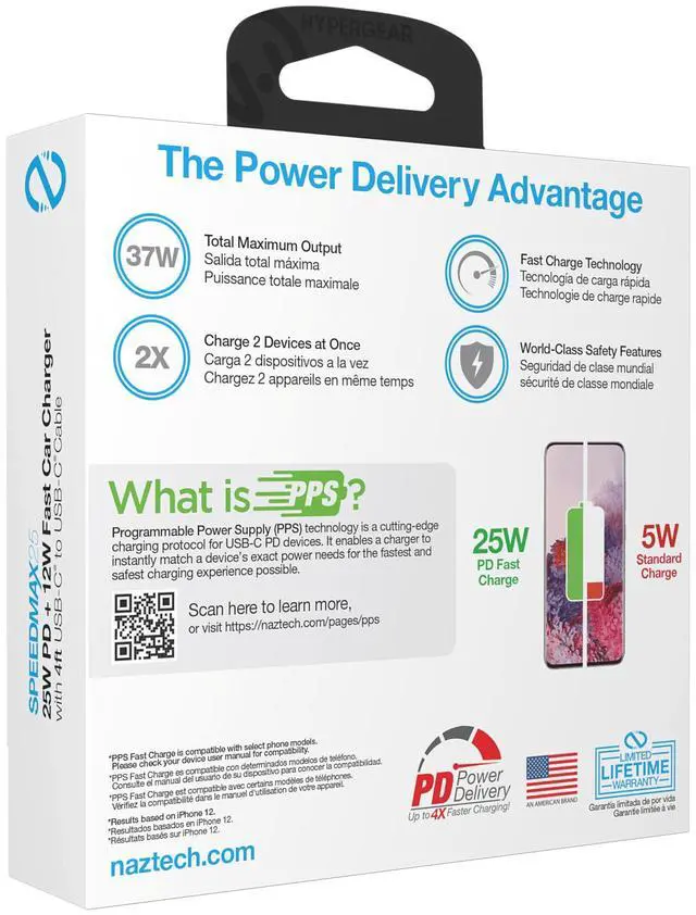 Alt view image 5 of 7 - Naztech N420 PD25W+2.4A  Car Charger + C - C Cable 4Ft