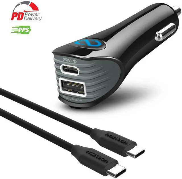 Alt view image 2 of 7 - Naztech N420 PD25W+2.4A  Car Charger + C - C Cable 4Ft