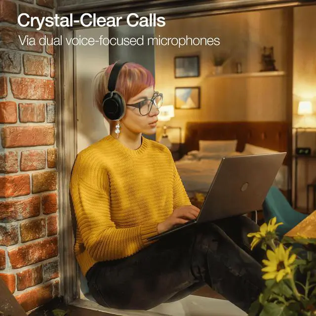Alt view image 4 of 7 - Naztech Aura 360 ANC Wireless Headphones Brown