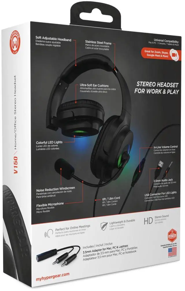 Alt view image 7 of 7 - HyperGear V150 Home/Office Stereo Headset