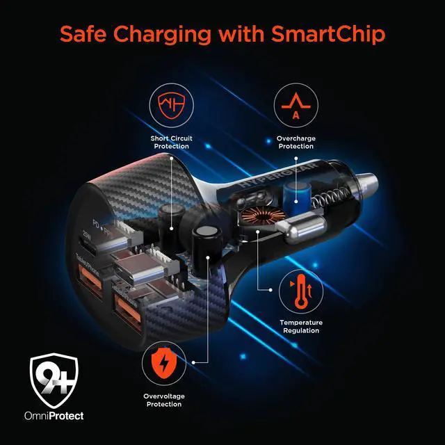 Alt view image 7 of 7 - HyperGear Speedboost Quad PD Car Charger