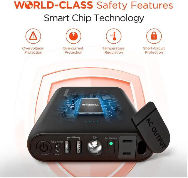 Alt view image 7 of 7 - HyperGear Power Brick 24000mAh AC Cell Phone and Laptop Power Bank