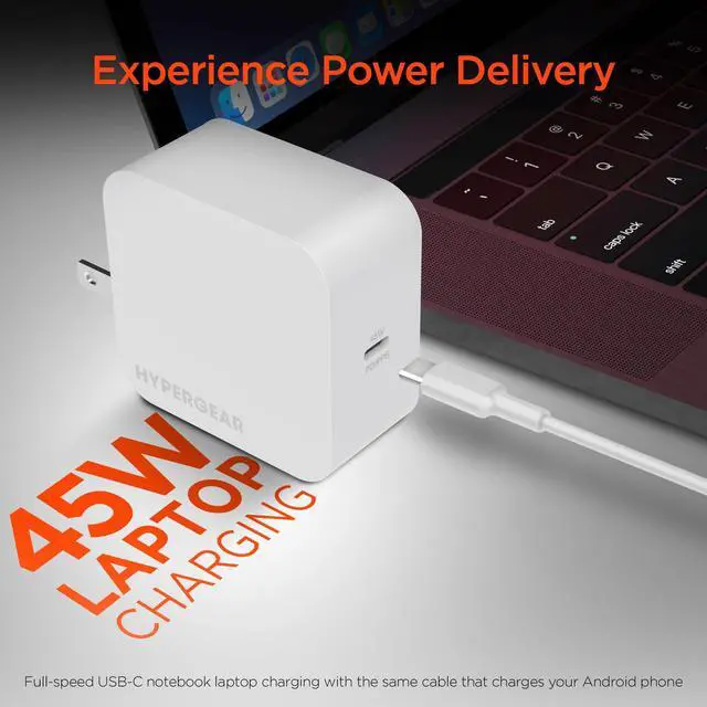 Alt view image 3 of 7 - HyperGear PD45W USB-C Wall Charger White