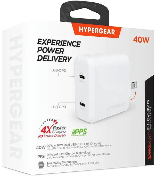 Alt view image 6 of 7 - HyperGear PD40W Dual USB-C Wall Charger