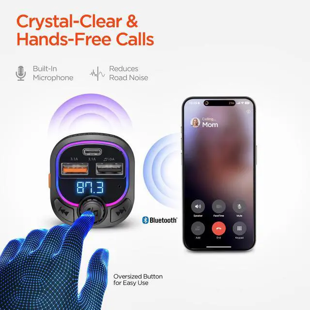 Alt view image 5 of 7 - HyperGear IntelliCast Road FM Transmitter Car Charger