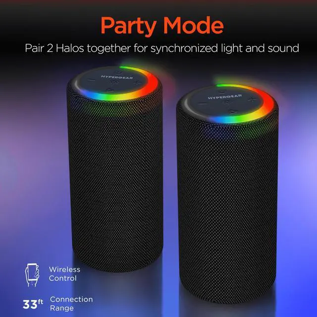 Alt view image 7 of 9 - HyperGear Halo XL Wireless LED Speaker