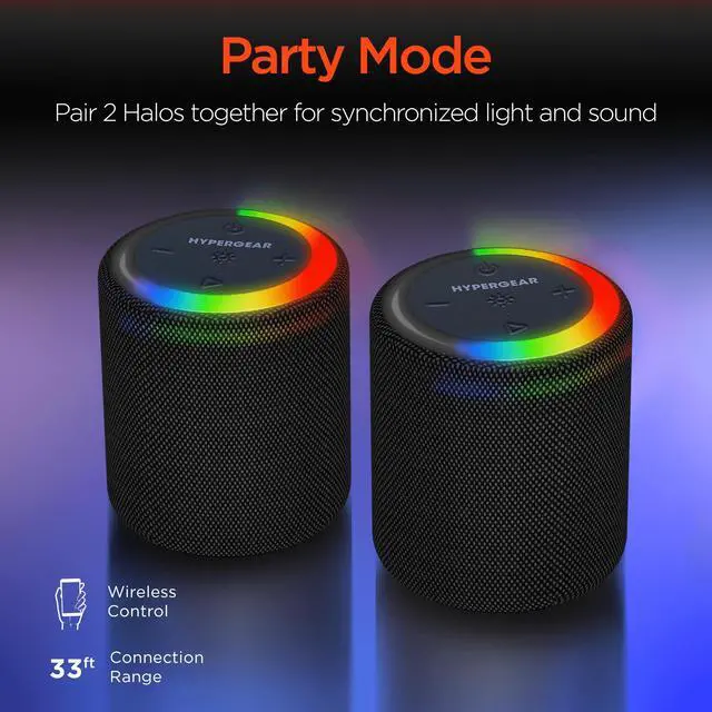 Alt view image 6 of 8 - HyperGear Halo Wireless LED Speaker