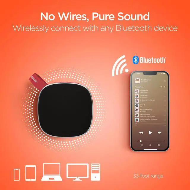 Alt view image 5 of 9 - HyperGear 15712 Fabrix Mini 3-Watt Portable Bluetooth Rechargeable Speaker with Microphone (Red)