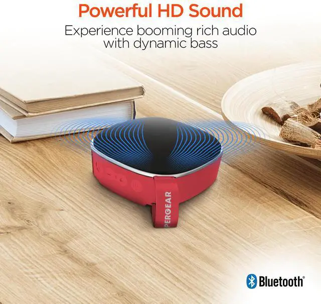Alt view image 4 of 9 - HyperGear 15712 Fabrix Mini 3-Watt Portable Bluetooth Rechargeable Speaker with Microphone (Red)