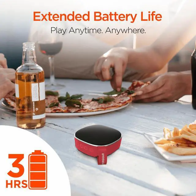 Alt view image 7 of 9 - HyperGear 15712 Fabrix Mini 3-Watt Portable Bluetooth Rechargeable Speaker with Microphone (Red)