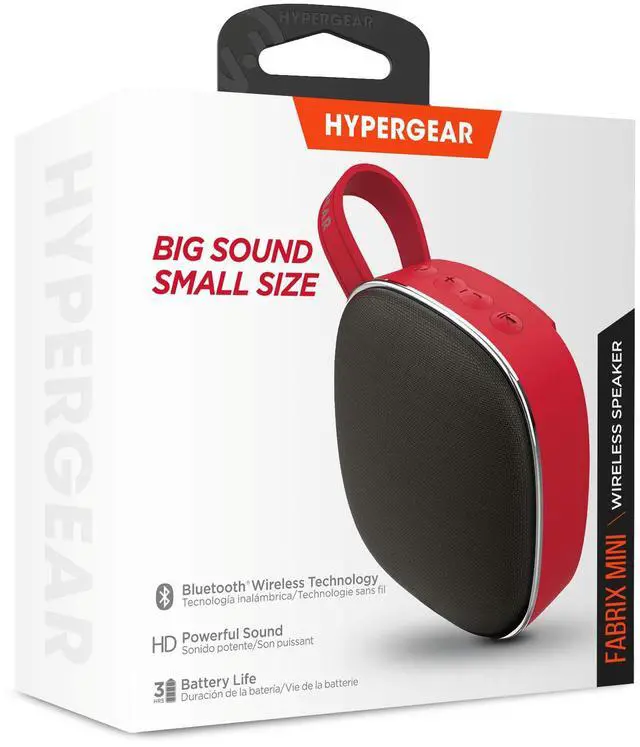 Alt view image 9 of 9 - HyperGear 15712 Fabrix Mini 3-Watt Portable Bluetooth Rechargeable Speaker with Microphone (Red)