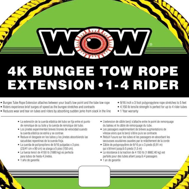 Alt view image 3 of 3 - WOW Watersports 4K Bungee Tow Rope Extension