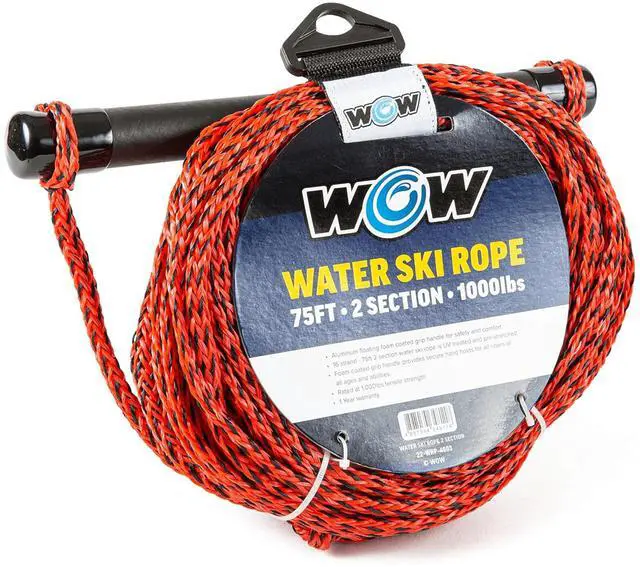 Alt view image 3 of 7 - WOW Watersports 75ft 2-Section UV Treated Water Ski Rope