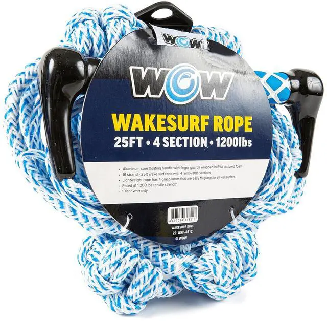Alt view image 2 of 7 - WOW Watersports 25ft 4-Section Wakesurf Rope