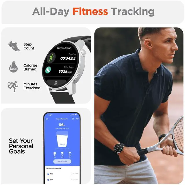 Alt view image 3 of 9 - HyperGear SmartWatch + Fitness Tracker