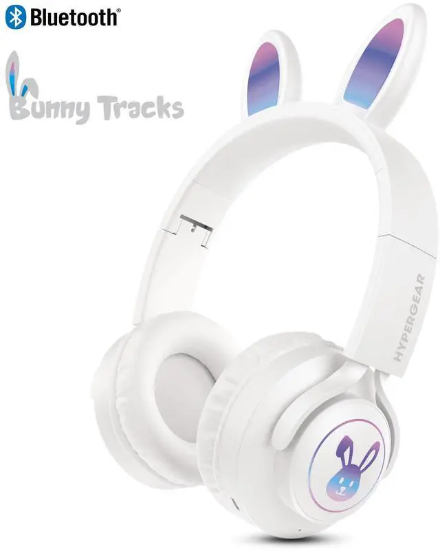 Main image of HyperGear Bunny Tracks Wireless Light-Up Headphones White