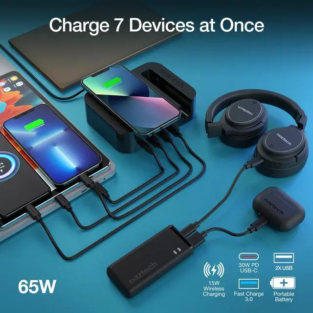 Alt view image 3 of 7 - Naztech Ultimate Charging Station Pro to Charge 7 Devices Simultaneously