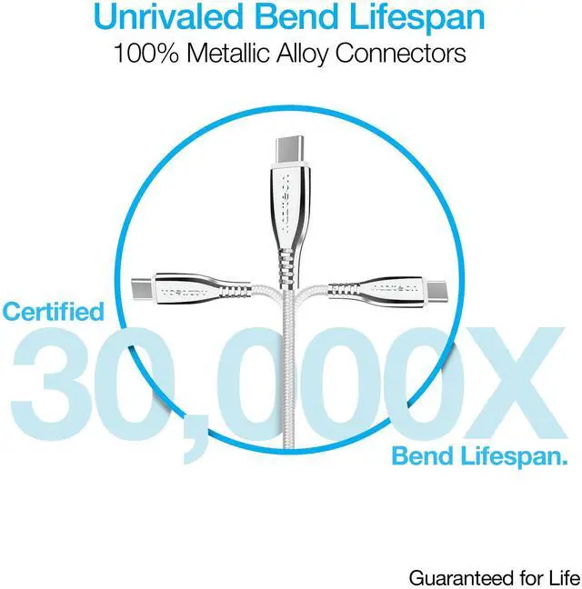 Alt view image 6 of 7 - Naztech Titanium USB to USB-C Braided Cable 6ft