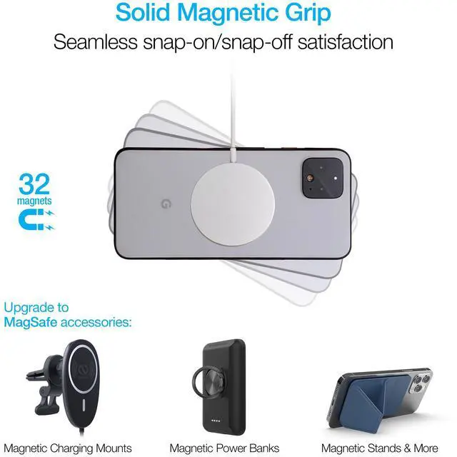 Alt view image 4 of 7 - Naztech MagUP MagSafe Magnetic Ring 2-Pack
