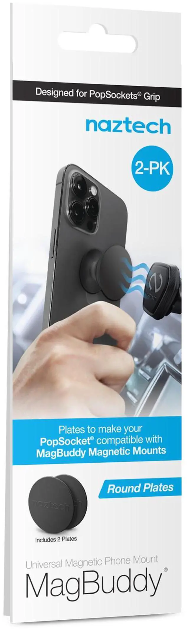 Alt view image 6 of 7 - Naztech MagBuddy Universal Round Plates Compatible