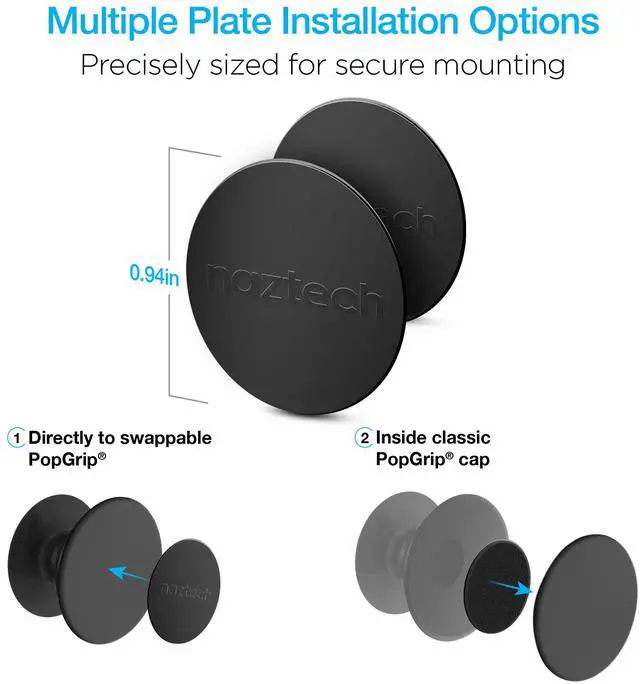 Alt view image 5 of 7 - Naztech MagBuddy Universal Round Plates Compatible