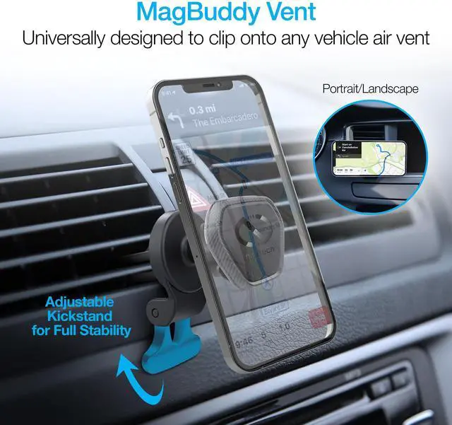 Alt view image 3 of 7 - Naztech MagBuddy Elite Hands-Free Vent Mount
